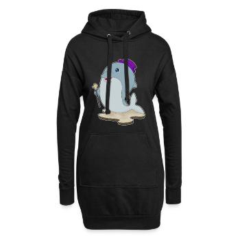 Delfin Rentner Gehstock - Hoodie-Kleid - Schwarz - Vorne