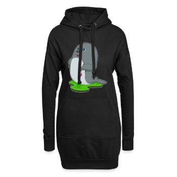 Peinture au pinceau Seal Painter - Sweat-shirt à capuche long Femme - noir - Devant