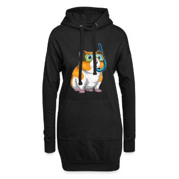 Hamster Taucher Schnorchel Tauchen - Hoodie-Kleid - Schwarz - Vorne