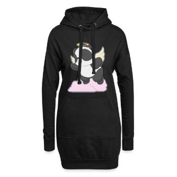 Ailes d’ange de panda - Sweat-shirt à capuche long Femme - noir - Devant