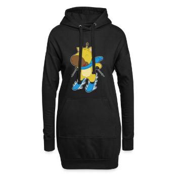 Girafe Skier Ski - Sweat-shirt à capuche long Femme - noir - Devant