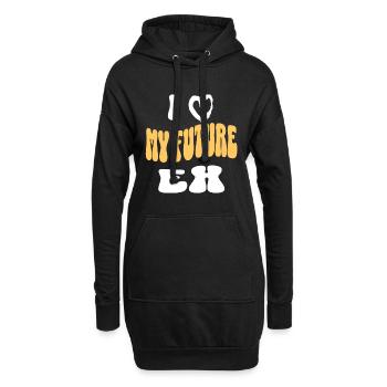Ich liebe meine Zukunft Ex Retro Groovy Positive Vibes - Hoodie-Kleid - Schwarz - Vorne