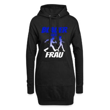 Blauer Sucht Frau - Hoodie-Kleid - Schwarz - Vorne