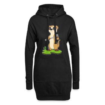 Erdmännchen Handwerker Schraubenschlüssel - Hoodie-Kleid - Schwarz - Vorne