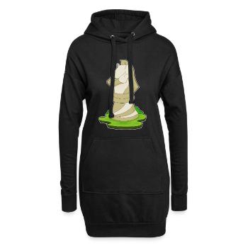 Schachfigur Springer Schach - Hoodie-Kleid - Schwarz - Vorne