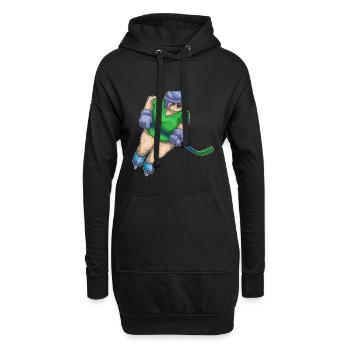 Faultier Eishockey Eishockeyschläger - Hoodie-Kleid - Schwarz - Vorne