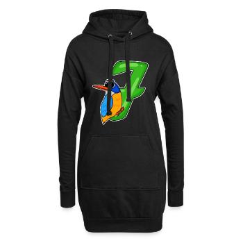 Motif Oiseau 7ème Anniversaire - 7 ans - Sweat-shirt à capuche long Femme - noir - Devant
