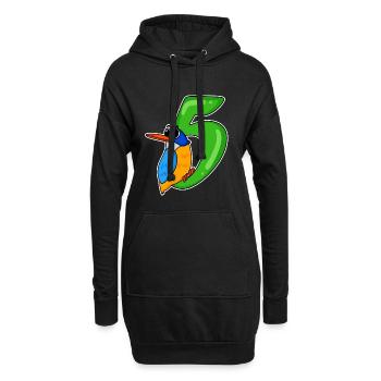 5. Geburtstag Motiv Vogel - 5 jahre - Hoodie-Kleid - Schwarz - Vorne