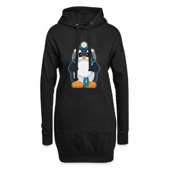 Stéthoscope Penguin Doctor - Sweat-shirt à capuche long Femme - noir - Devant
