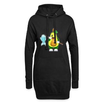 Pêche au poisson pêcheur avocat - Sweat-shirt à capuche long Femme - noir - Devant