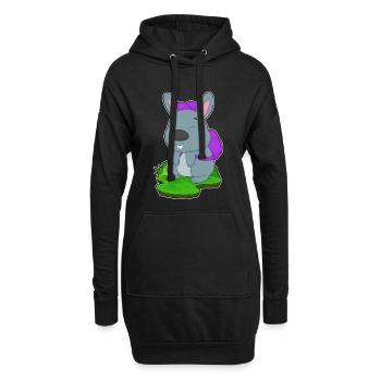 Bunny Student Backpack School - Hoodie Dress - black - Front
