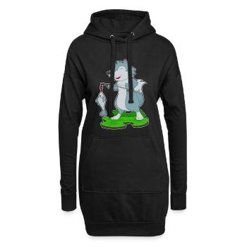 Pêche au poisson pêcheur loup-loup - Sweat-shirt à capuche long Femme - noir - Devant