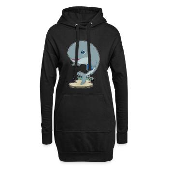 Jeu de cartes Whale Poker Poker - Sweat-shirt à capuche long Femme - noir - Devant