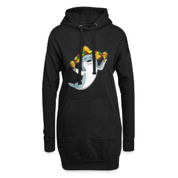 Musique de hochet de musicien de dauphins - Sweat-shirt à capuche long Femme - noir - Devant