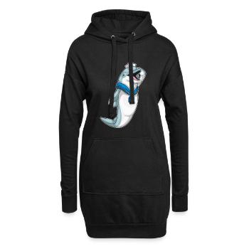 Dolphin Sailor Chapeau de marin - Sweat-shirt à capuche long Femme - noir - Devant