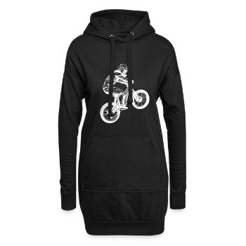 Fille de vélo de montagne - Sweat-shirt à capuche long Femme - noir - Devant