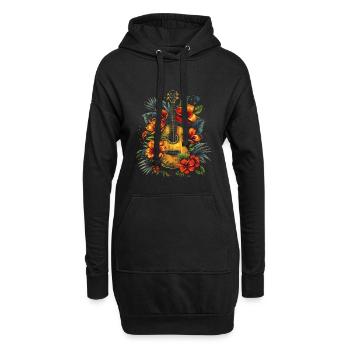 Lustige Ukulele - Hoodie-Kleid - Schwarz - Vorne