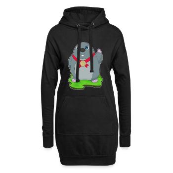 Médaille de la taupe - Sweat-shirt à capuche long Femme - noir - Devant