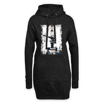 Rostock Port Liebherrr Kran - Hoodie-Kleid - Schwarz - Vorne