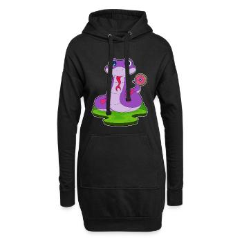 Schlange Donut - Hoodie-Kleid - Schwarz - Vorne