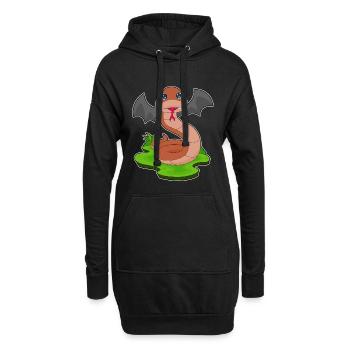 Chauve-souris serpent - Sweat-shirt à capuche long Femme - noir - Devant