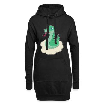 Nuages de serpent - Sweat-shirt à capuche long Femme - noir - Devant
