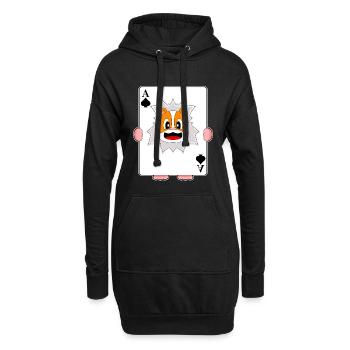 Hamster Poker Pokerkarten - Hoodie-Kleid - Schwarz - Vorne