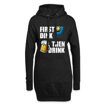 D’abord Dink puis buvez de la bière de pickleball Lustiges - Sweat-shirt à capuche long Femme - noir - Devant