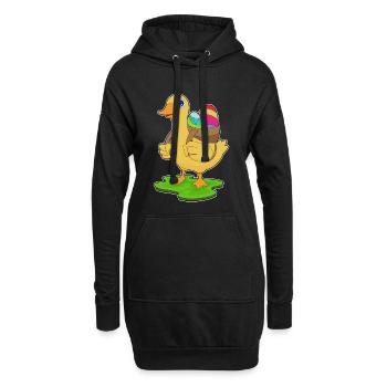 Œufs de Pâques au canard - Sweat-shirt à capuche long Femme - noir - Devant