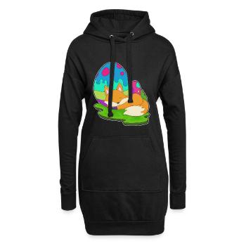 Fox Easter Easter Eggs - Hoodie Dress - black - Front