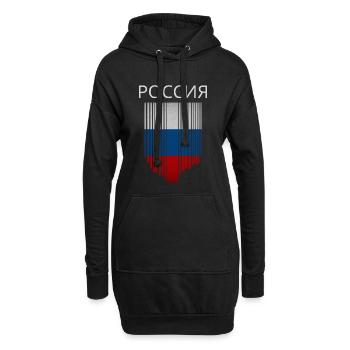 Flagge Russlands, russischer Stolz - Hoodie-Kleid - Schwarz - Vorne