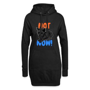 Drôle de chat - Sweat-shirt à capuche long Femme - noir - Devant