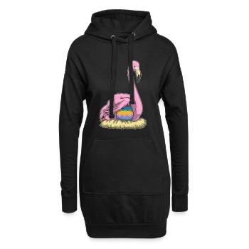Flamingo Ostern Osterei  - Hoodie-Kleid - Schwarz - Vorne