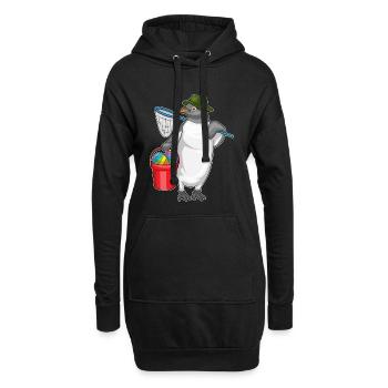 Pêche de Pâques au manchot - Sweat-shirt à capuche long Femme - noir - Devant
