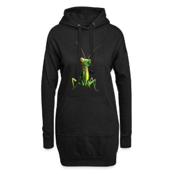 Gottesanbeterin Praying Mantis Liebe Fangschrecken - Hoodie-Kleid - Schwarz - Vorne