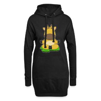 Girafe Yoga Fitness Méditation - Sweat-shirt à capuche long Femme - noir - Devant