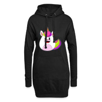 Einhorn Ostern Osterei - Hoodie-Kleid - Schwarz - Vorne