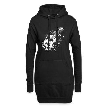 Ukulele - Hoodie-Kleid - Schwarz - Vorne