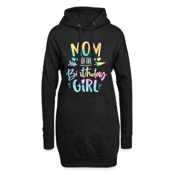 Maman de la fille d’anniversaire Tie Dye Colorée Maman d’anniversaire - Sweat-shirt à capuche long Femme - noir - Devant