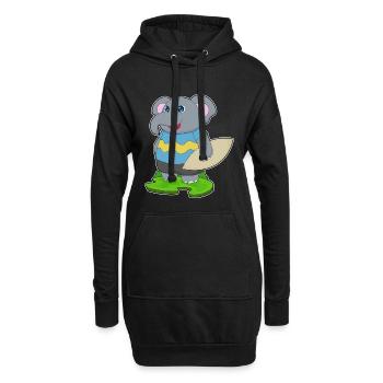 Été de planche de surf sur l’éléphant - Sweat-shirt à capuche long Femme - noir - Devant