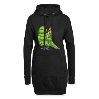 Papagei Schüler Wachsmalstift Schule - Hoodie-Kleid - Schwarz - Vorne