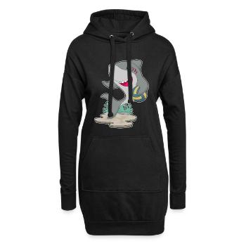 Hai Volleyballspieler Volleyball - Hoodie-Kleid - Schwarz - Vorne