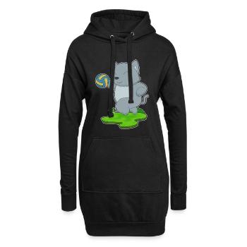 Chat Joueur de Volley-ball Volley-ball - Sweat-shirt à capuche long Femme - noir - Devant