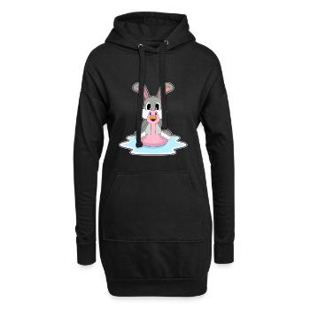Rabbit Flamingo - Hoodie Dress - black - Front
