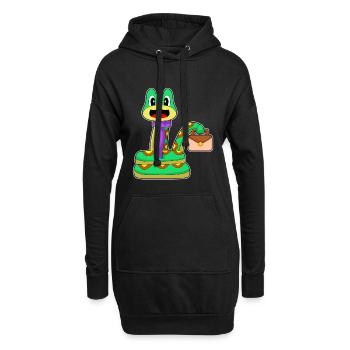 Schlange Handtasche - Hoodie-Kleid - Schwarz - Vorne