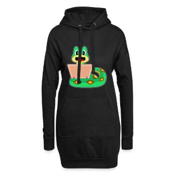 Ordinateur portable serpent - Sweat-shirt à capuche long Femme - noir - Devant