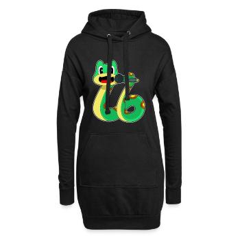 Chant Serpent Chanteur Microphone - Sweat-shirt à capuche long Femme - noir - Devant