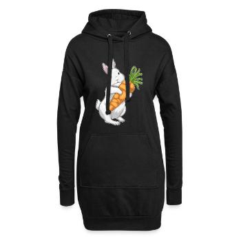 Lapin Carotte - Sweat-shirt à capuche long Femme - noir - Devant