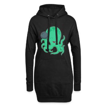Krake Bowling Bowlingkugel - Hoodie-Kleid - Schwarz - Vorne