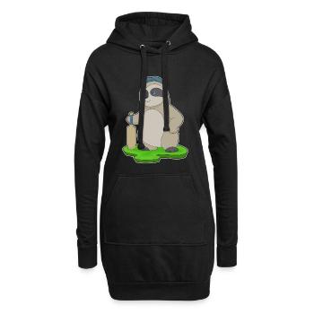 paresseux cricket batte de cricket - Sweat-shirt à capuche long Femme - noir - Devant